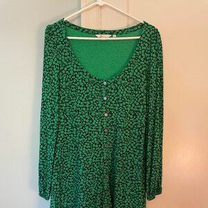 Green flower print Boden dress (size 10)